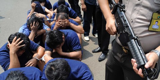 Polresta Pekanbaru ciduk 58 preman, geng motor & pasangan mesum