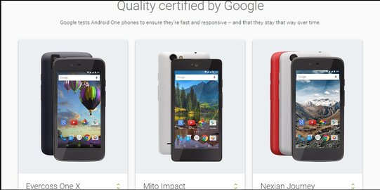 Ini spesifikasi lengkap tiga smartphone Android One untuk Indonesia