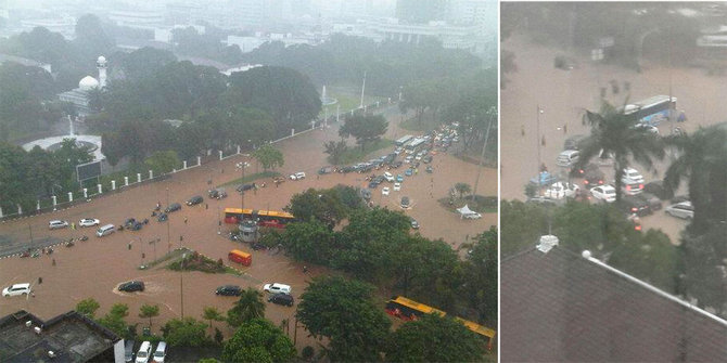 genangan di medan merdeka