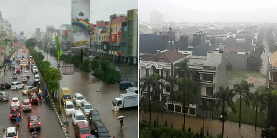 Kawasan rumah  mewah  dan mal di Kelapa  Gading  dikepung 