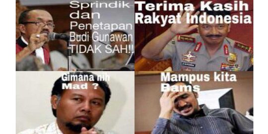 Komjen Budi menang, perwira Polda Metro unggah meme ledek KPK