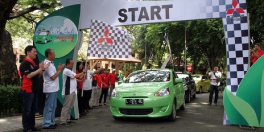 Mitsubishi Mirage berhasil buktikan efisiensi bahan bakar 22,1 km/l