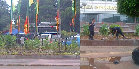 Demonstrasi nelayan bikin taman rusak dan tinggalkan sampah