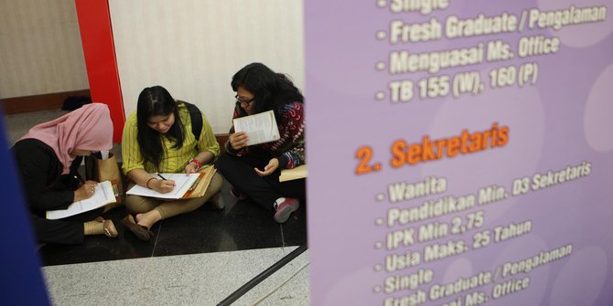 7,3 Juta orang Indonesia masih menganggur, kebanyakan laki 