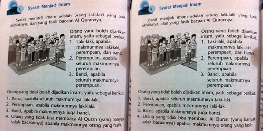 Buku agama berisi banci bisa jadi imam salat bikin heboh