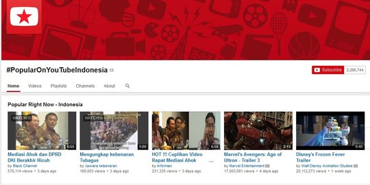 Tiga video kisruh Ahok & DPRD DKI masuk kategori Popular on YouTube