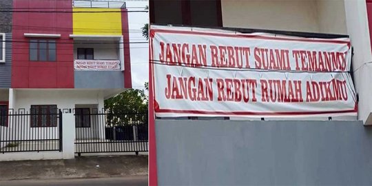 Ruko bertuliskan 'Jangan Rebut Suami Temanmu' bikin geger