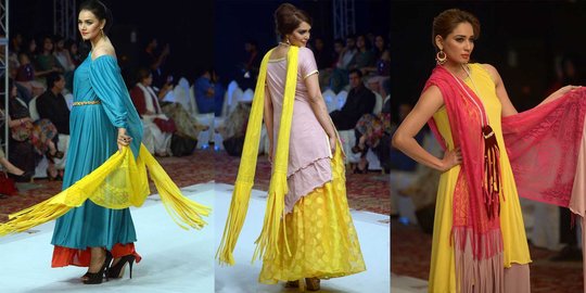 Pesona model cantik Pakistan di South Asia fashion show