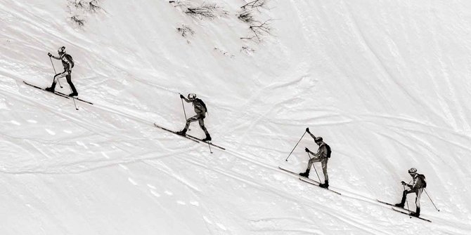 Menantang nyali dengan lomba ski climbing di gunung salju Antecime