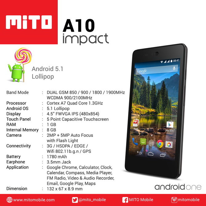 spesifikasi mito impact android one