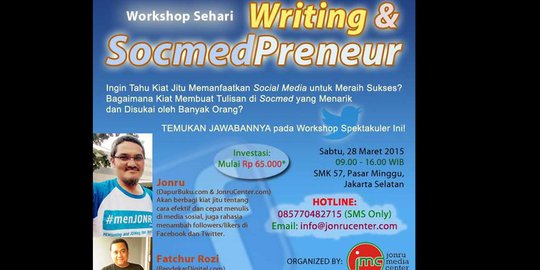 Jonru gelar workshop kiat raih sukses dari media sosial