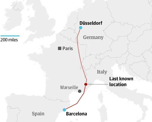 lokasi jatuhnya germanwings