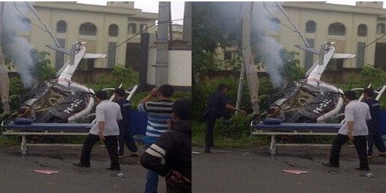 Helikopter dikabarkan jatuh timpa rumah warga di Bogor