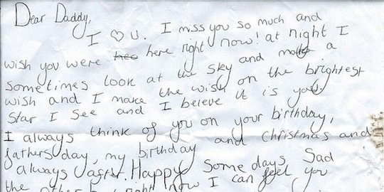 Surat gadis 10 tahun untuk ayahnya ini bikin terharu