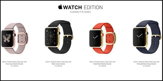 Apple Watch Edition, smartwatch bertubuh emas dengan harga selangit