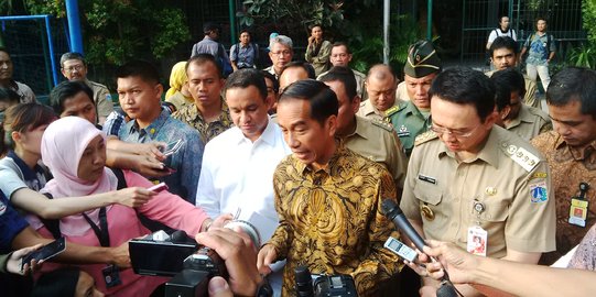 Bareng Ahok dan Anies, Jokowi sidak ke sekolah-sekolah pantau UN