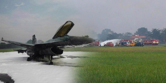 F-16 terbakar di Halim Perdanakusuma hendak atraksi depan Jokowi