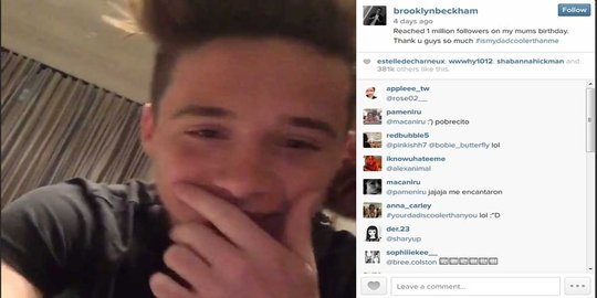 David Beckham permalukan putranya, Brooklyn Beckham di Instagram