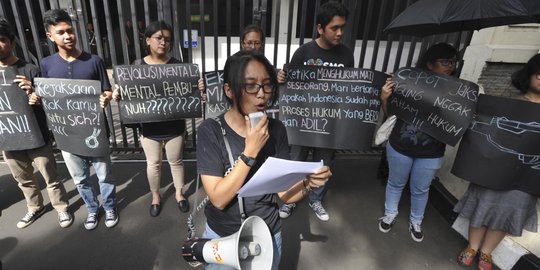 Massa dari KontraS geruduk Kejagung tolak eksekusi mati