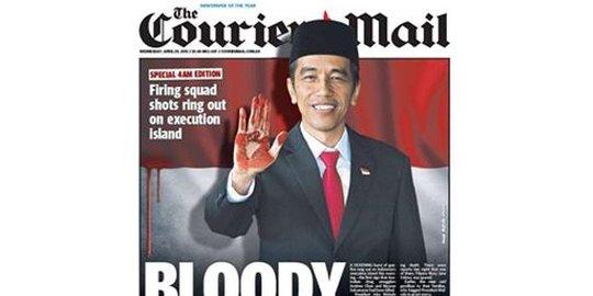 Koran Australia pajang foto tangan Jokowi berlumuran darah