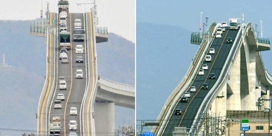 Eshima Ohashi, jembatan 'Rollercoaster' tergila bikinan Jepang