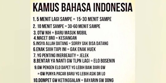 Berikut kebohongan halus versi orang Indonesia