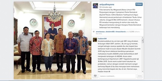 Ani Yudhoyono pamer foto pertemuan 'mesra' Ibas dan Megawati