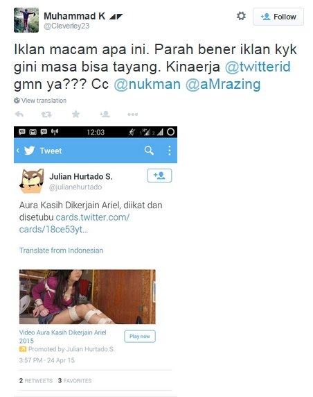 iklan panas di twitter