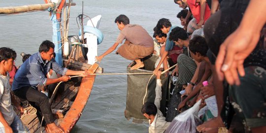 Momen dramatis penyelamatan ratusan imigran Rohingya di laut Aceh