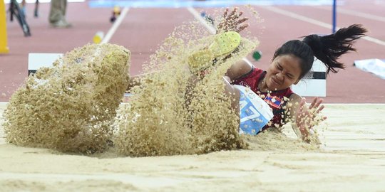 Gaya mendarat atlet cantik lompat jauh di SEA Games