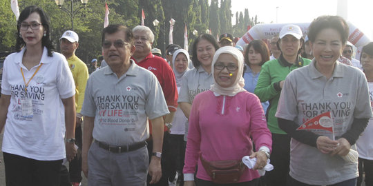 Jusuf Kalla hadiri peringatan Hari Donor Darah Sedunia di Monas