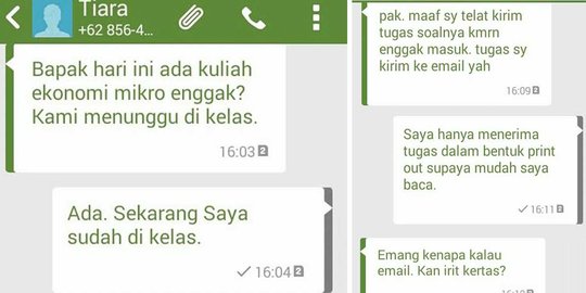 SMS kurang ajar mahasiswa ke dosen bikin kita senyum-senyum