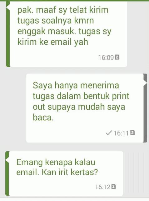 sms mahasiswa ke dosen