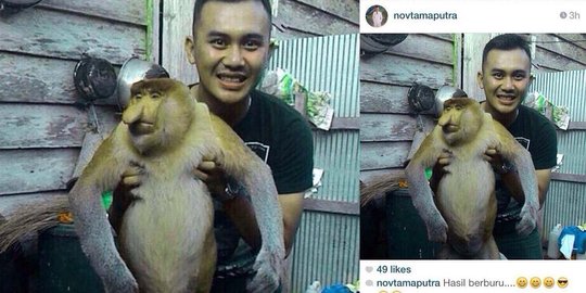Memalukan, calon PNS pamer hasil buruan bekantan di Instagram