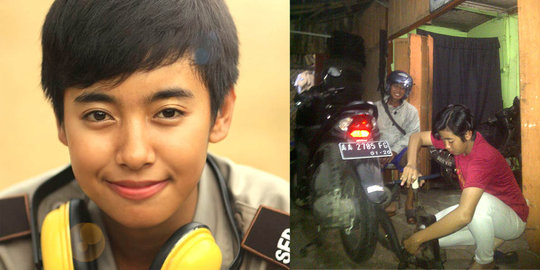 polwan yang nyambi jadi tukang tambal ban rev1