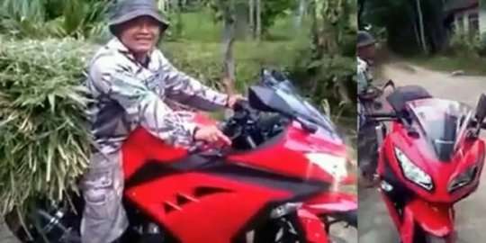 Kala Kawasaki Ninja  250 FI dijadikan motor  angkut rumput  