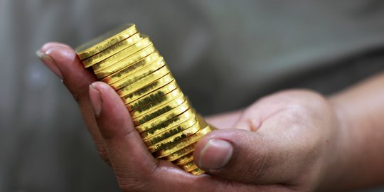 Harga emas turun Rp 1.000 jadi Rp 549.000 per gram