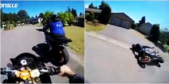 Video: Cara jitu biker tangkap maling motor