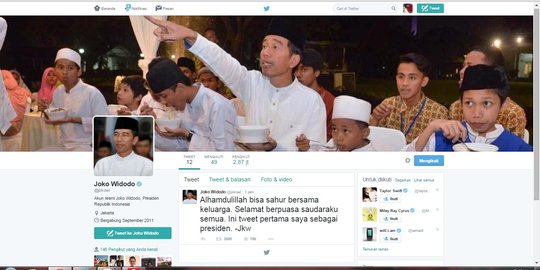 Presiden Jokowi pakai Twitter, OTT Lokal: Tak masalah