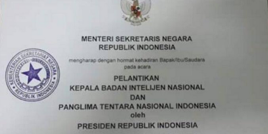 Beredar surat Istana salah tulis 'Badan Intelijen Nasional'