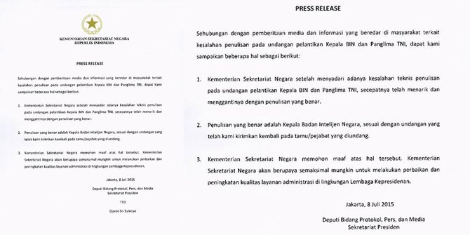 Contoh Surat Dinas Yang Salah Dan Perbaikannya