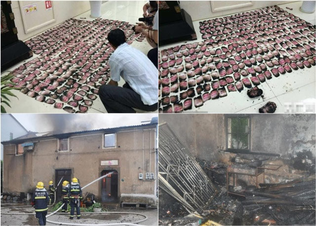 tabungan terbakar di china