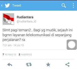 menkominfo rudiantara cek jaringan telko jalur mudik via twitter