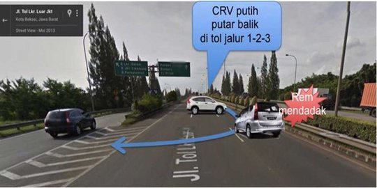 Bahaya, mobil CRV ini putar balik sembarangan di Tol JORR