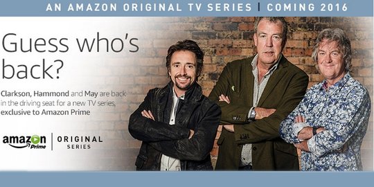 Trio Top Gear akhirnya bersatu kembali, kini di bawah payung Amazon