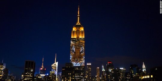 Wajah singa Cecil tutupi Empire State Building