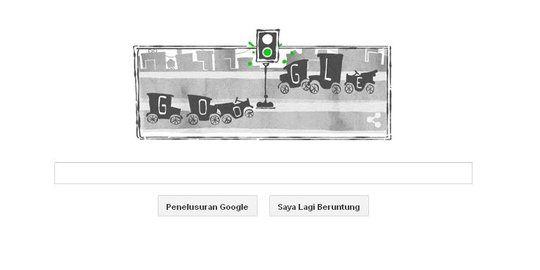 Google Doodle ikut peringati ulang tahun lampu lalu lintas ke-101