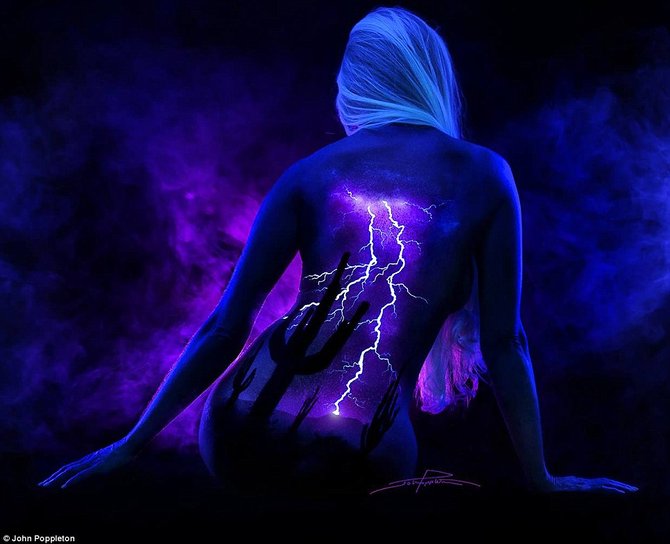 body painting under black light karya john poppleton