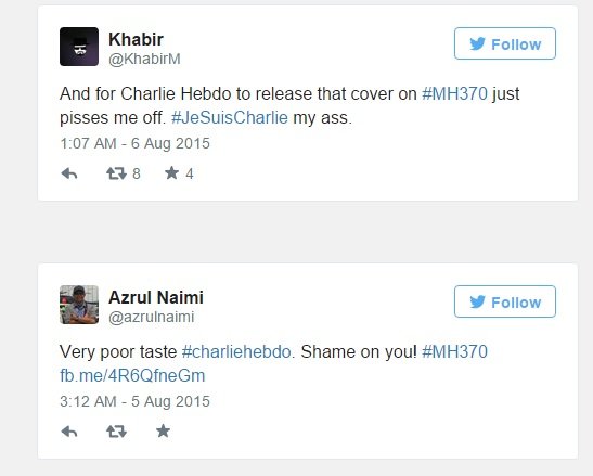 sampul charlie hebdo hina puing mh370