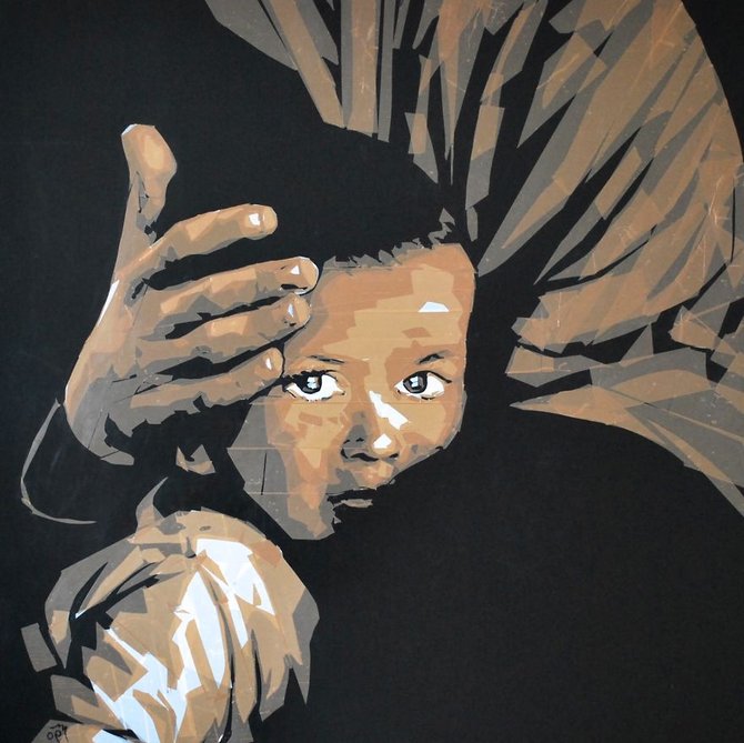 lukisan dari selotip karya olivier poujol